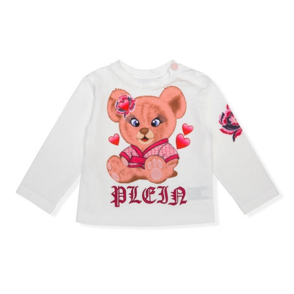 Philipp plein round neck ls teddy bear